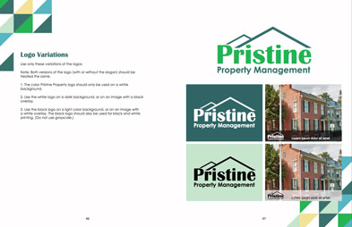 Pristine Properties logo useage brand guidelines